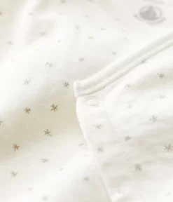 Petit Bateau Babies' Organic Cotton Sleepsuit Grey Star Marshmallow White/Multico White -Baby Product Shop image 1184