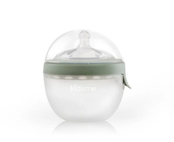 KIDSME Oval Feeding Bottle With Extra Nipple Green 5 KIDSME Oval Feeding Bottle With Extra Nipple Green - Image 5