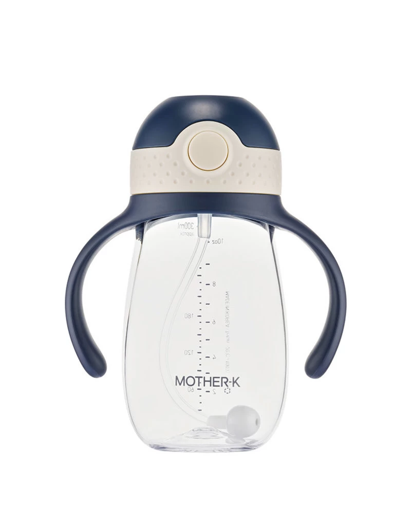 MOTHER-K Mother-K Hug Weighted Straw Cup 300Ml Navy 1 MOTHER-K Mother-K Hug Weighted Straw Cup 300Ml Navy