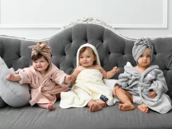 LA MILLOU BATHROBE BAMBOO SOFT - POWDER PINK - UNIVERSE OF UNICORN PINK -Baby Product Shop image 1526