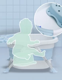 NEMIBABY NEMIBABY FOLDABLE BABY/TODDLER 4-IN-1 BATHTUB BLUE -Baby Product Shop image 1559
