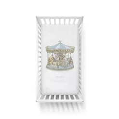 Atelier Choux Paris Fitted Sheet Satin - Carousel Blue