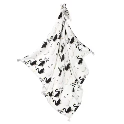 LA MILLOU BAMBOO SWADDLE FRINGE - KING SIZE - MOONLIGHT SWAN