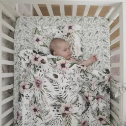 LA MILLOU BEDSHEET GOOD NIGHT M 70 X 140 Cm - LES BLEU FLEURS -Baby Product Shop image 1697