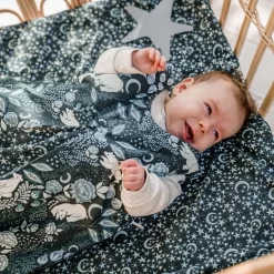 LA MILLOU BEDSHEET GOOD NIGHT M 70 X 140 Cm - LES BLEU FLEURS -Baby Product Shop image 1698