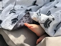 LA MILLOU TODDLER LIGHT BLANKET WITH FRINGERS - SANTORINI - NAVY -Baby Product Shop image 1707