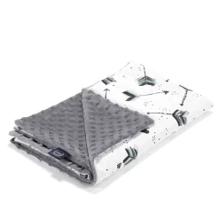 LA MILLOU TODDLER LIGHT BLANKET - BOHO ROYAL ARROWS - GREY