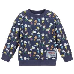 Little Marc Jacobs Sweatshirt In Navy Blue With Snoopy Print