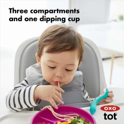 OXO TOT Silicone Divided Plate - Pink -Baby Product Shop image 2632