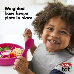 OXO TOT Silicone Divided Plate - Pink -Baby Product Shop image 2634