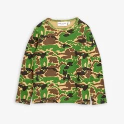 Mini Rodini Mini Rodini Camo Ls Tee Green