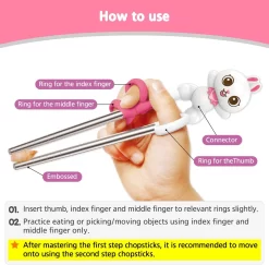 EDISON EDISON FRIENDS CHOPSTICKS EASY HARD CASE SET WITH FORK (RIGHT-HANDED)RABBIT -Baby Product Shop image 2846