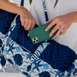 LA MILLOU WATERPROOF PICNIC BLANKET XXL 180x190 - SANTORINI - NAVY -Baby Product Shop image 3520