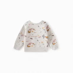 Bonpoint BABY PRINTED FLEECE SWEATSHIRT HEATHERED GRAY -Baby Product Shop image 448
