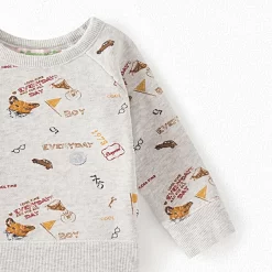 Bonpoint BABY PRINTED FLEECE SWEATSHIRT HEATHERED GRAY -Baby Product Shop image 449