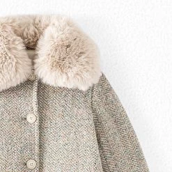 Bonpoint NOVELTY TWEED COAT FOR GIRLS GRAY -Baby Product Shop image 55