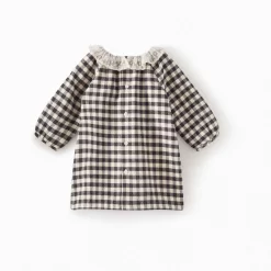 Bonpoint DRESS WITH TULLE COLLAR FOR BABY DARK HEATHERED GRAY -Baby Product Shop image 814